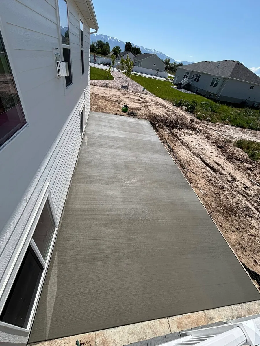 Broom-Finished Side Patio